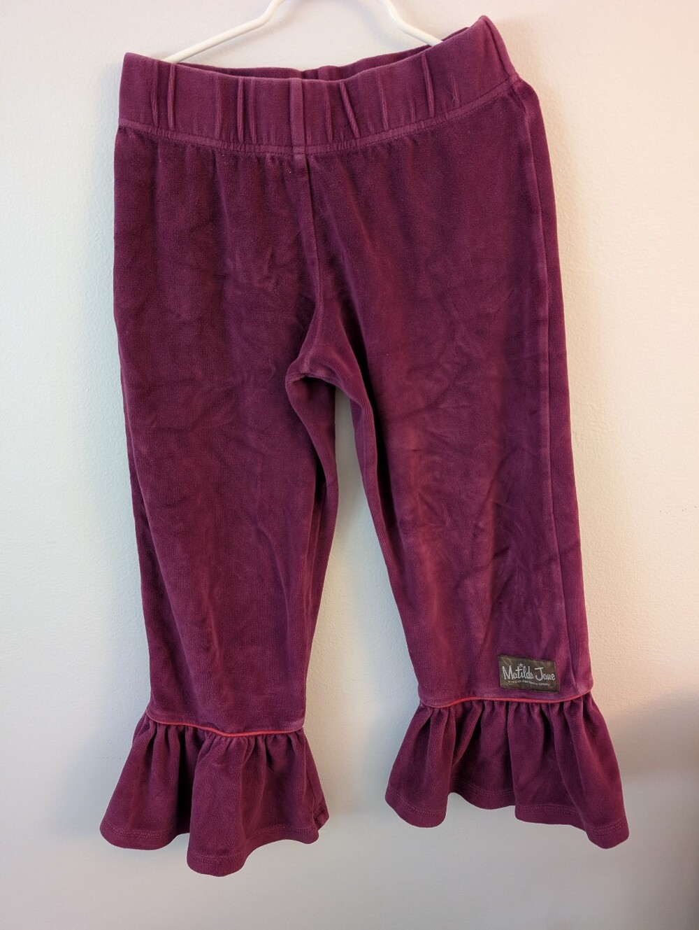 Matilda Jane Girls' Razzleberry Velour Ruffle-Skirted Bottoms Size 7/8